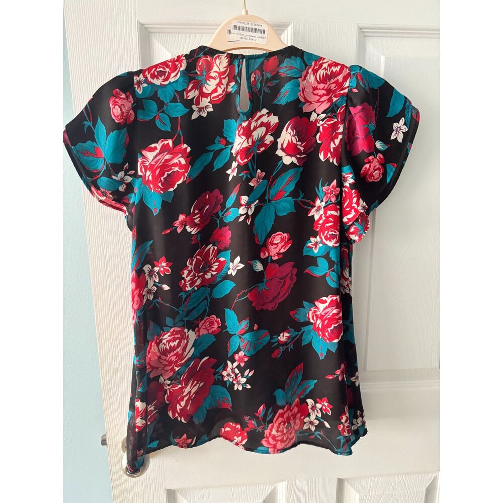Ya Ya Urban Outfitters Silk Floral Flutter Sleeve Crossover Front Top Women S